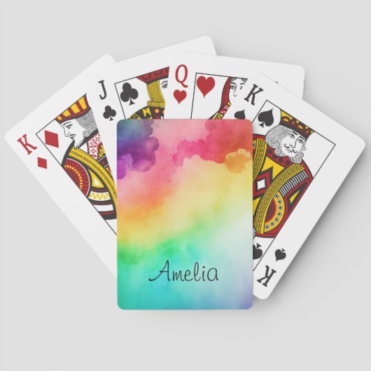 ビューティフルレインボーカラー抽象デザイン トランプ (裏面)