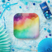 ビューティフルレインボーカラー抽象デザイン ペーパープレート (パーティー)