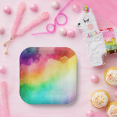 ビューティフルレインボーカラー抽象デザイン ペーパープレート (パーティー)