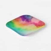 ビューティフルレインボーカラー抽象デザイン ペーパープレート (傾斜あり)