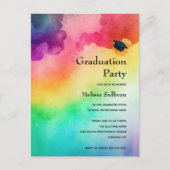 ビューティフルレインボーカラー抽象デザイン ポストカード (正面)