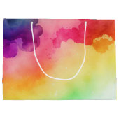 ビューティフルレインボーカラー抽象デザイン ラージペーパーバッグ (裏面)