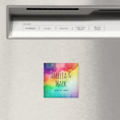 ビューティフルレインボーカラー結婚抽象デザイン マグネット (インサイチュ (食洗機))