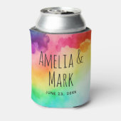 ビューティフルレインボーカラー結婚抽象デザイン 缶クーラー (缶裏面)