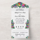 ビューティフルレインボーバラ結婚フローラ オールインワン招待状 (内側)