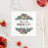 ビューティフルレインボーバラ結婚フローラ スタンダードカクテルナプキン (インサイチュ)