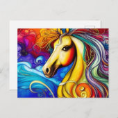 ビューティフルレインボーホースポートレート ポストカード (正面/裏面)