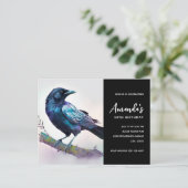 ビューティフルレイヴンオンザツリーブランチ誕生日 インビテーションポストカード (スタンド正面)