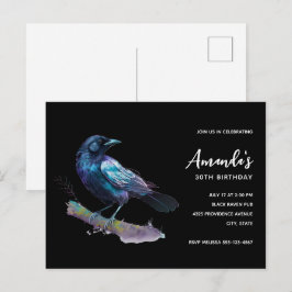 ビューティフルレイヴンオンザツリーブランチ誕生日 インビテーションポストカード