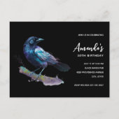 ビューティフルレイヴンオンザツリーブランチ誕生日 インビテーションポストカード (正面)