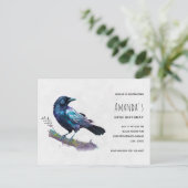 ビューティフルレイヴンオンザツリーブランチ誕生日 インビテーションポストカード (スタンド正面)