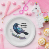 ビューティフルレイヴンオンザツリーブランチ誕生日 ペーパープレート (パーティー)