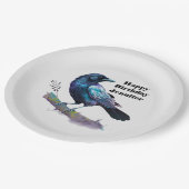 ビューティフルレイヴンオンザツリーブランチ誕生日 ペーパープレート (アングル)