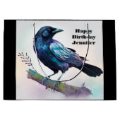 ビューティフルレイヴンオンザツリーブランチ誕生日 ラージペーパーバッグ (正面)