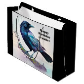 ビューティフルレイヴンオンザツリーブランチ誕生日 ラージペーパーバッグ (正面アングル)