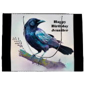 ビューティフルレイヴンオンザツリーブランチ誕生日 ラージペーパーバッグ (裏面)