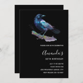 ビューティフルレイヴンオンザツリーブランチ誕生日 招待状 (正面/裏面)