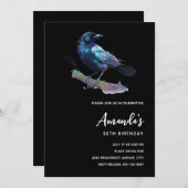 ビューティフルレイヴンオンザツリーブランチ誕生日 招待状 (正面/裏面)