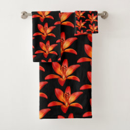 ビューティフルレッドオレンジアジアンリリーグランパラディソ バスタオルセット