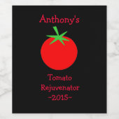 ビューティフルレッドオンブラックトマトホーム ワインラベル (シングルラベル)