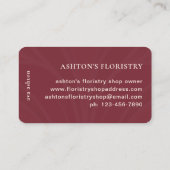 ビューティフルレッドオーバーレイ抽象芸術プリント 名刺 (裏面)