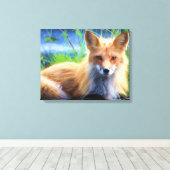 ビューティフルレッドキツネ キャンバスプリント (インサイチュ (ウッドフロア))