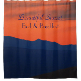 ビューティフルレッドサンセットベッドアンドブレックファースト シャワーカーテン