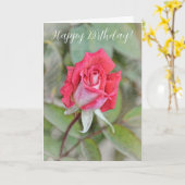 ビューティフルレッドピンクローズ誕生日カード カード (黄色い花)