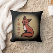 ビューティフルレッドフォキシキツネブラック クッション (ブランケット)