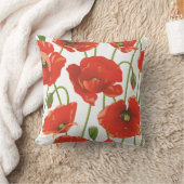ビューティフルレッドフラワーズ装飾用クッション クッション (ブランケット)