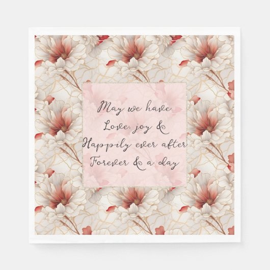 ビューティフルレッドフローラロマン結婚ティック スタンダードランチョンナプキン (正面)