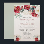 ビューティフルレッドホワイトグリーン結婚フローラ 招待状<br><div class="desc">美しい赤の白の緑のフローラクリスマスパーティの招待状私たちはまた、他の招待状やコレクションをたくさん持っている。</div>