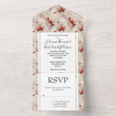 ビューティフルレッドホワイトフローラ オールインワン招待状 (内側)