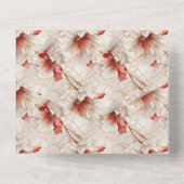 ビューティフルレッドホワイトフローラ オールインワン招待状 (裏面)