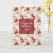 ビューティフルレッドホワイトフローラ カード (黄色い花)