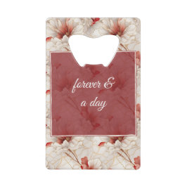 ビューティフルレッドホワイトフローラ クレジットカード栓抜き