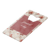 ビューティフルレッドホワイトフローラ クレジットカード栓抜き (正面アングル)