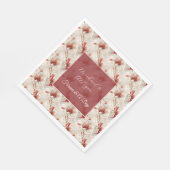 ビューティフルレッドホワイトフローラ スタンダードランチョンナプキン (角)