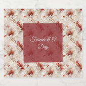 ビューティフルレッドホワイトフローラ スパークリングワインラベル (シングルラベル)