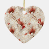 ビューティフルレッドホワイトフローラ セラミックオーナメント (裏面)