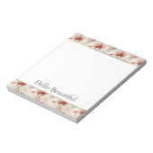 ビューティフルレッドホワイトフローラ ノートパッド (回転)