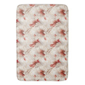 ビューティフルレッドホワイトフローラ バスマット (正面縦)