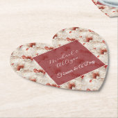 ビューティフルレッドホワイトフローラ ペーパーコースター (アングル)