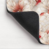 ビューティフルレッドホワイトフローラ マウスパッド (コーナー)