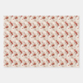 ビューティフルレッドホワイトフローラ ラッピングペーパーシート (正面2)