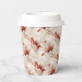 ビューティフルレッドホワイトフローラ 紙コップ (裏面)