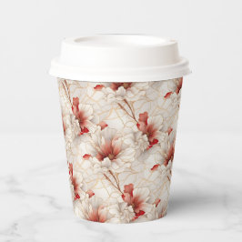 ビューティフルレッドホワイトフローラ 紙コップ