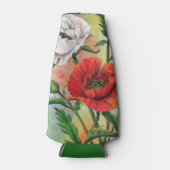 ビューティフルレッドホワイトポピーボトルクール ボトルクーラー (正面)