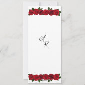 ビューティフルレッドローズブライダルシャワーサンキューカード シーズンカード (裏面)