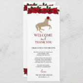 ビューティフルレッドローズブライダルシャワーサンキューカード シーズンカード (正面/裏面)